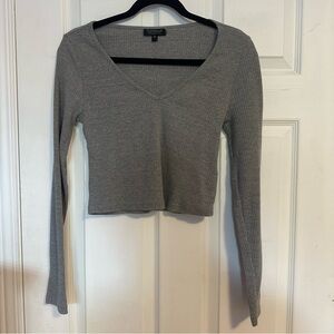 Topshop - Grey Longsleeve Top